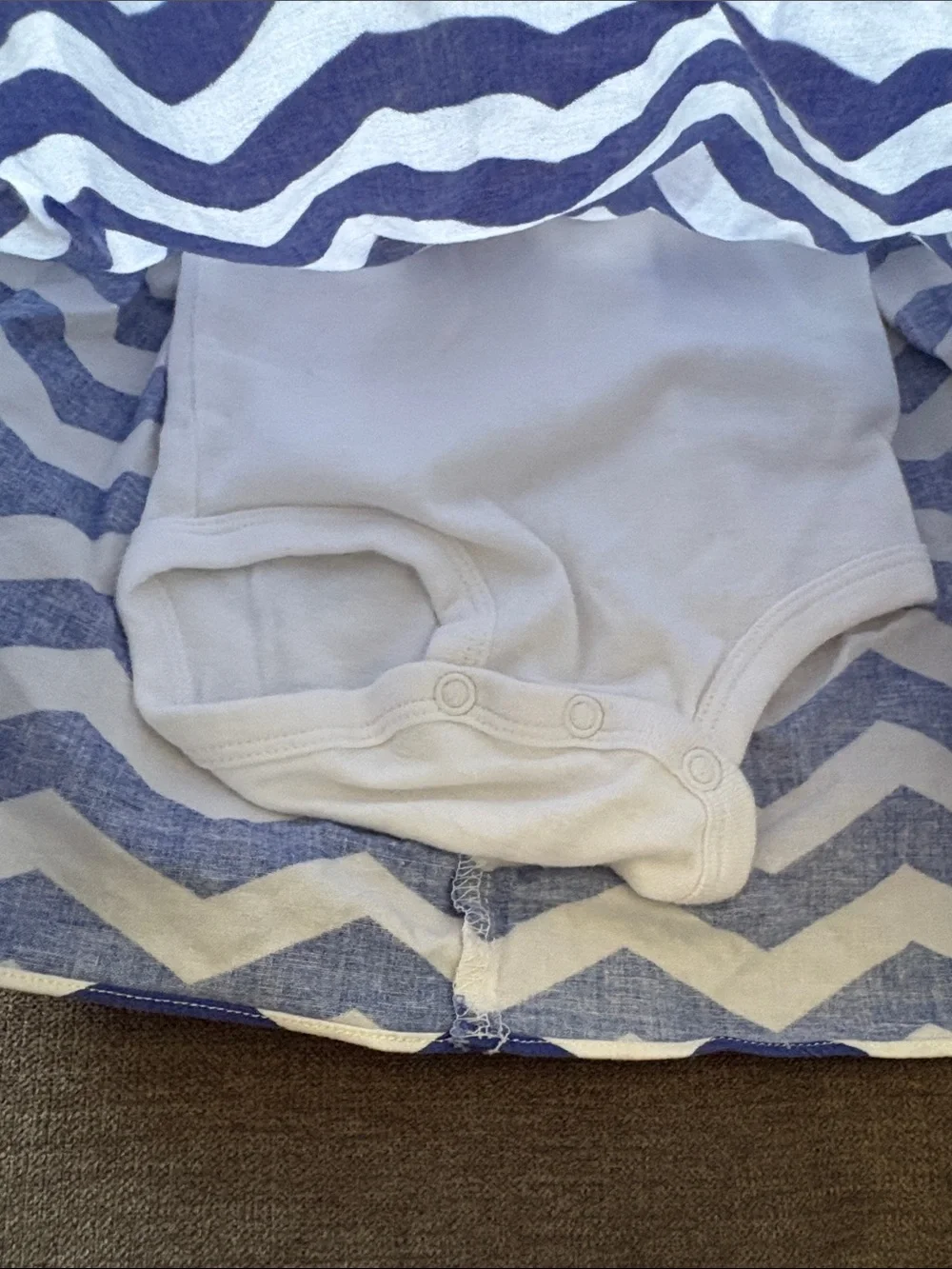Carter's White Baby Tee with Subtle Multicolor Stripe Trim
